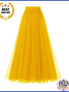 Women's Tulle Skirt A-Line Layered Mesh Tutu High Waist Flowy